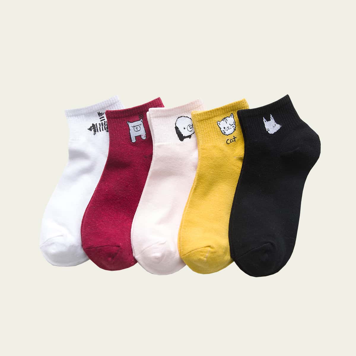 

5pairs Cartoon Graphic Socks, Multicolor