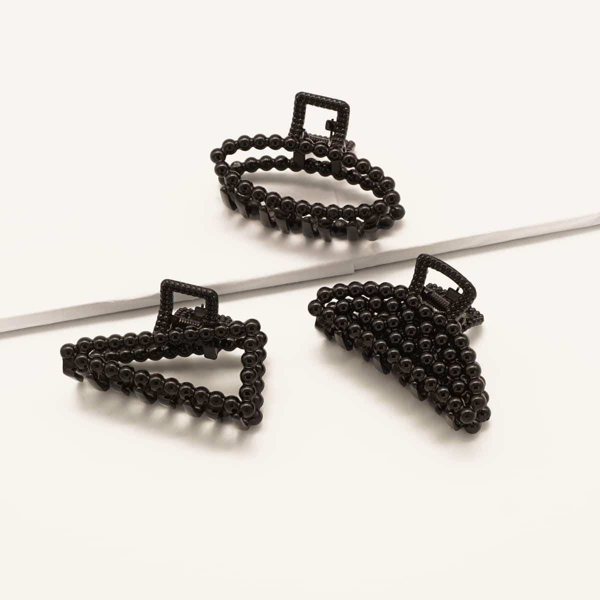 

3pcs Geometric Hair Claw, Black