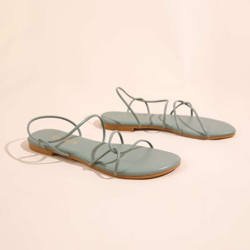 

Open Toe Strappy Sandals, Green