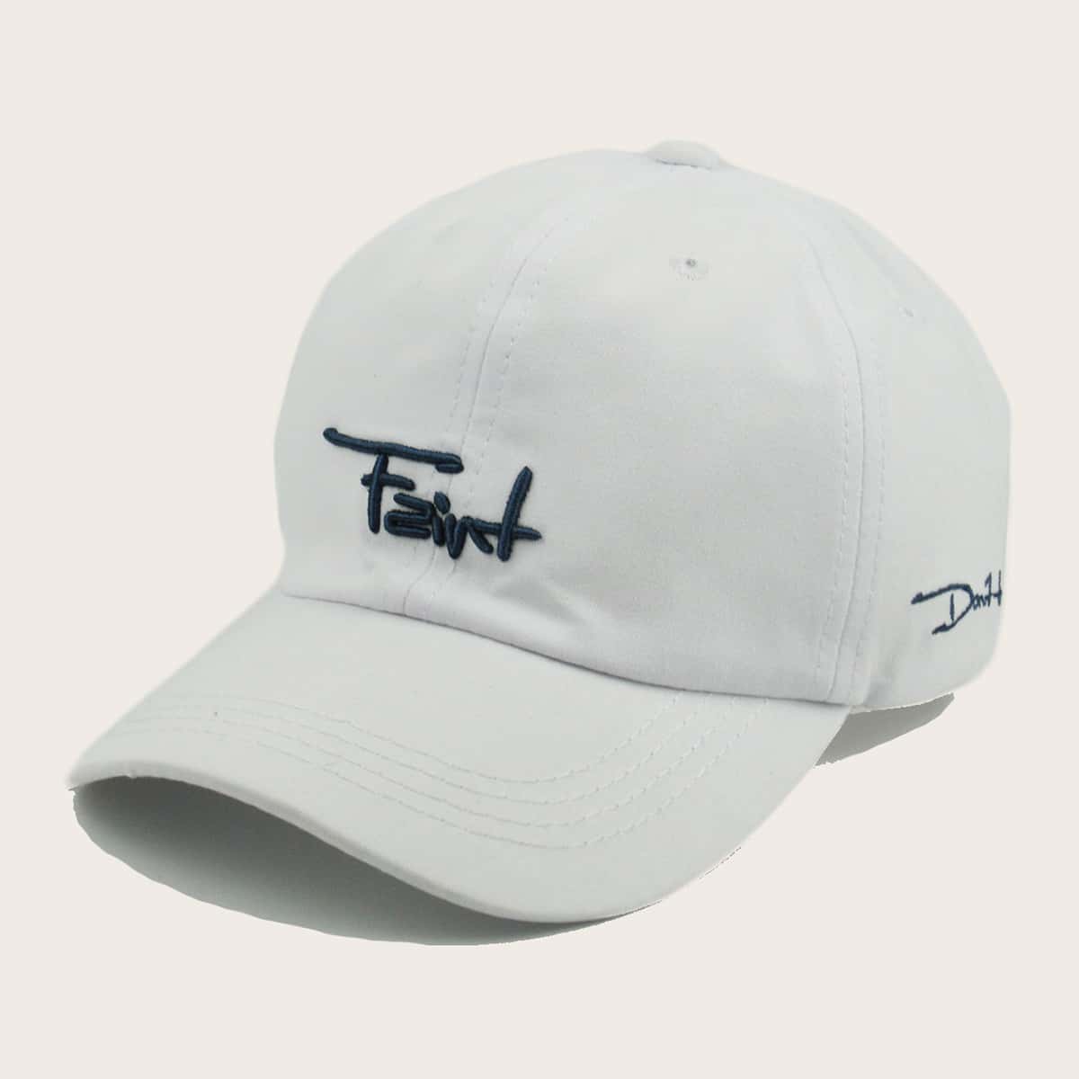 

Guys Letter Embroidery Baseball Cap, White