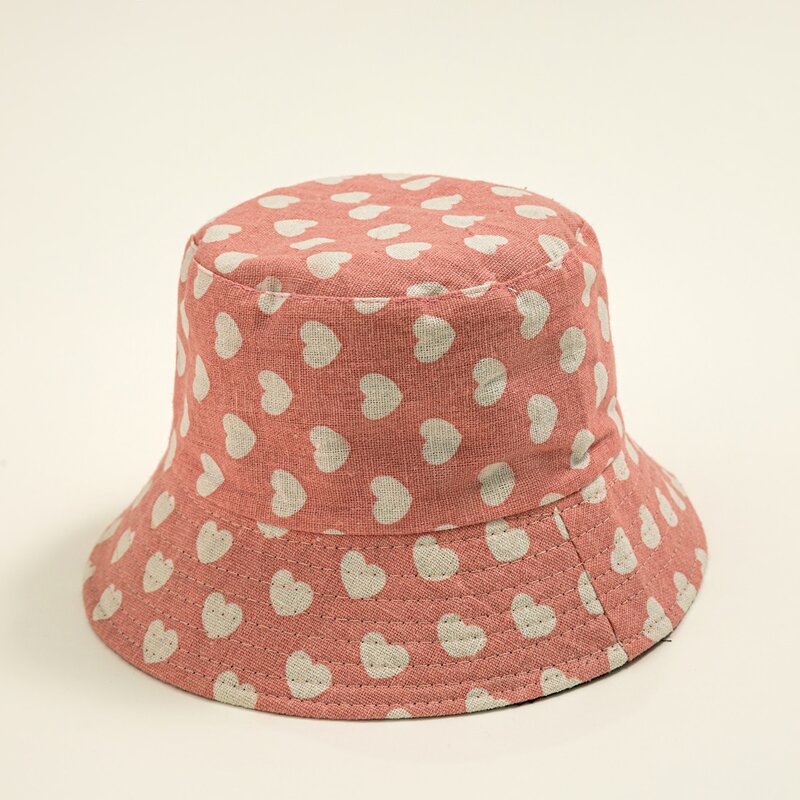 

Heart Pattern Bucket Hat, Pink