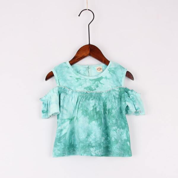 

Toddler Girls Open Shoulder Tie Dye Tee, Multicolor