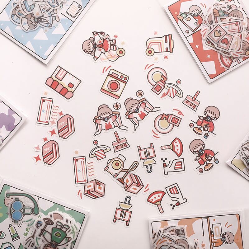 

40pcs DIY Cartoon Sticker, Multicolor