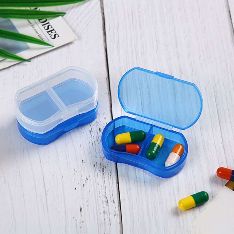 

1pc Portable Pill Storage Box, Blue