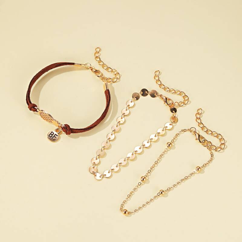 

3pcs Fruit Charm Anklet, Multicolor
