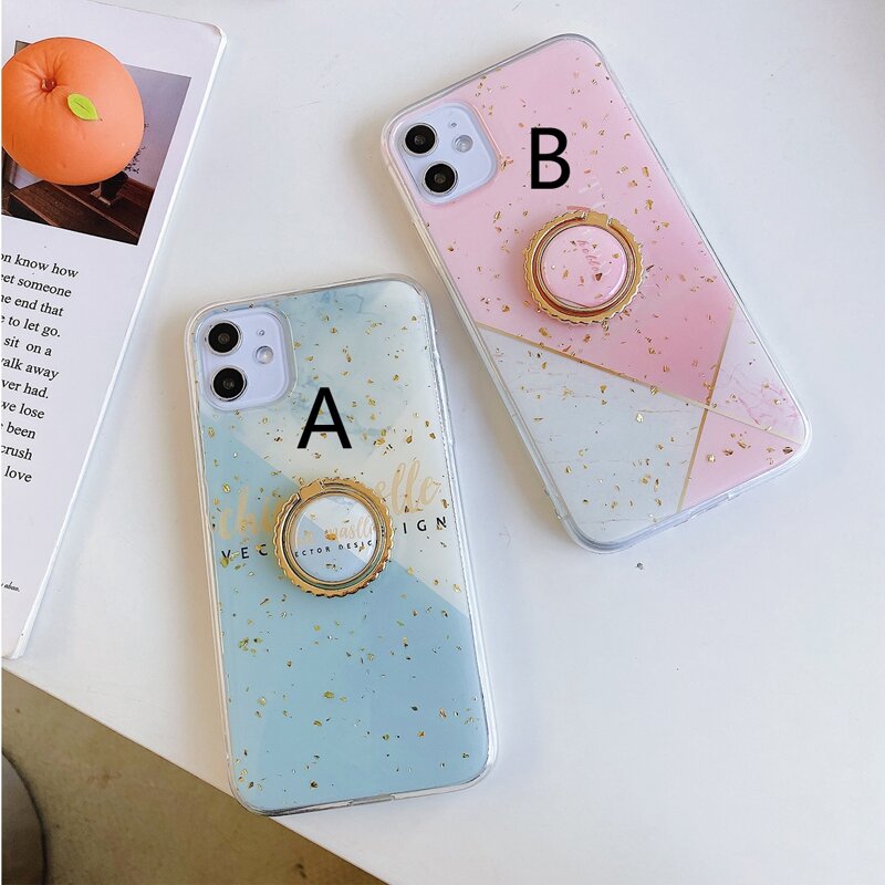 

1pc Letter Graphic Metal Phone Ring, Multicolor