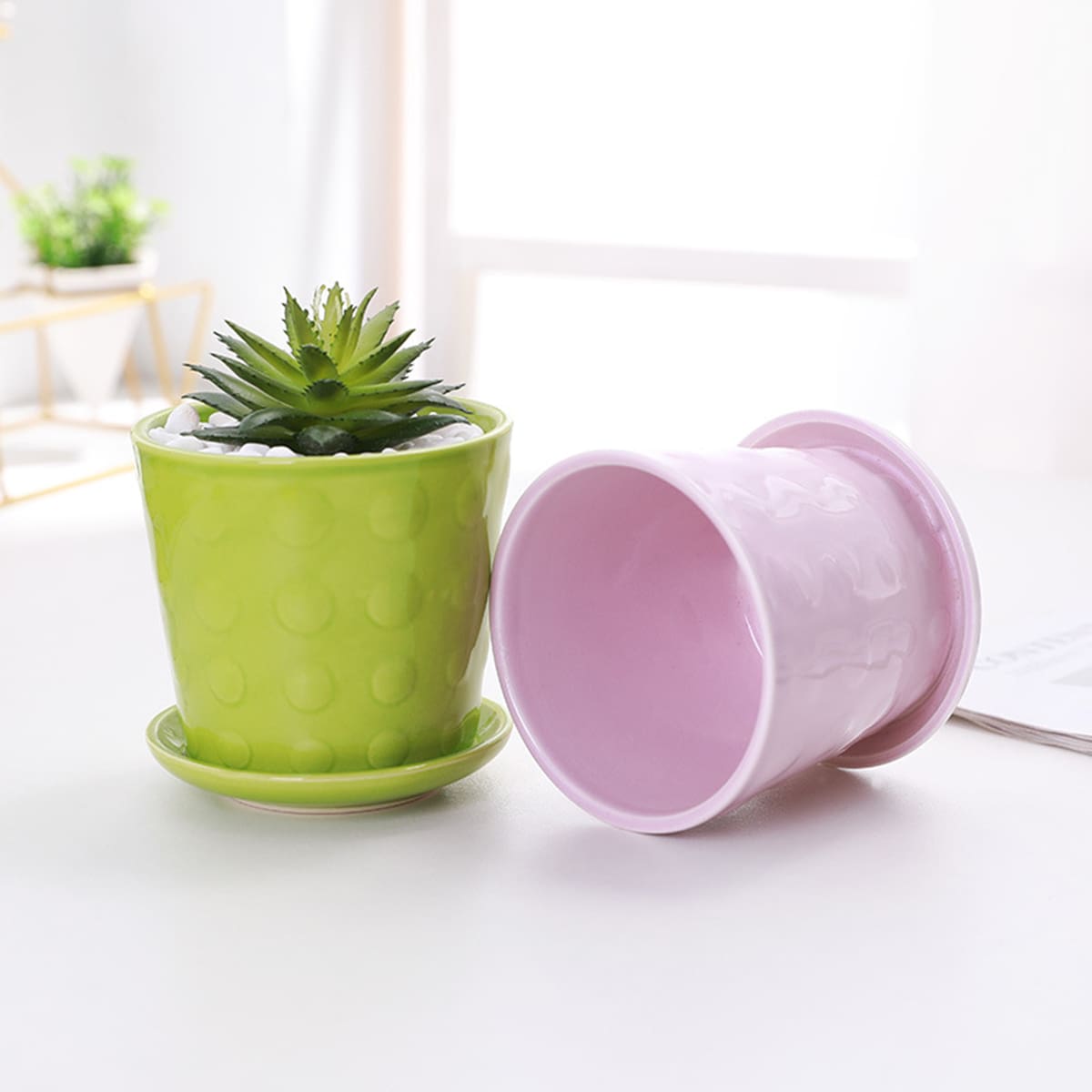 

1pc Solid Flower Vase, Multicolor