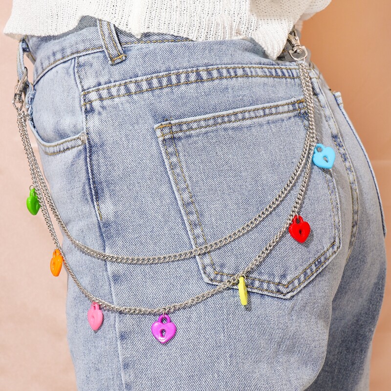 

1pc Heart Waist Chain, Silver