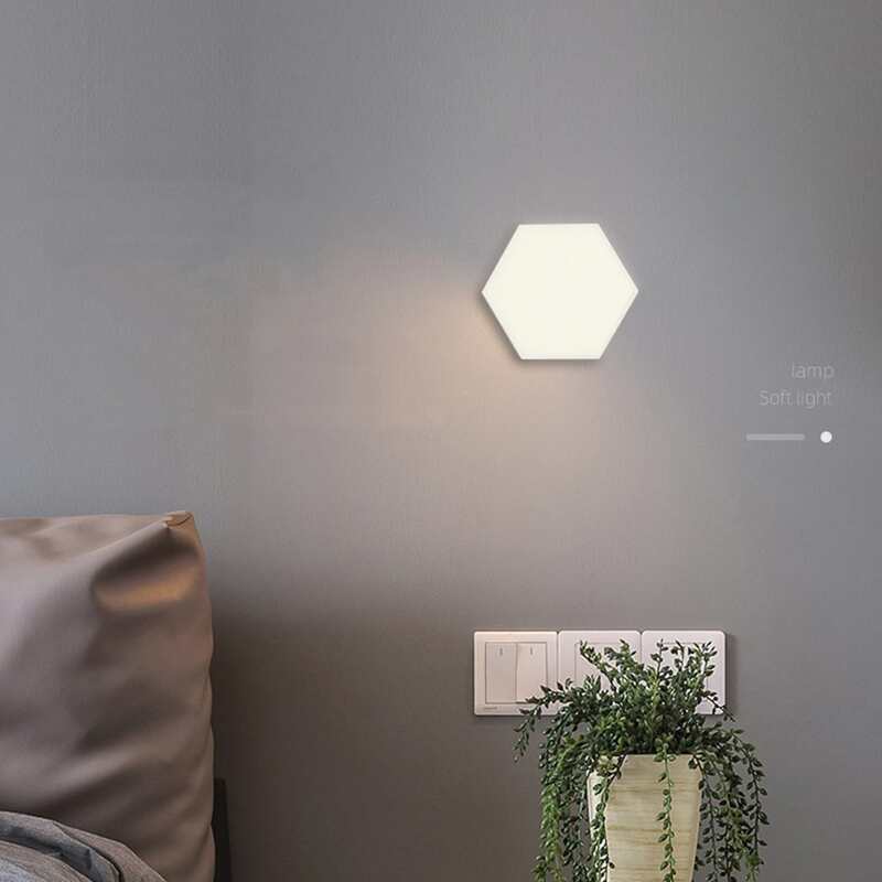 

1pc Hexagon Led Wall Lamp, White