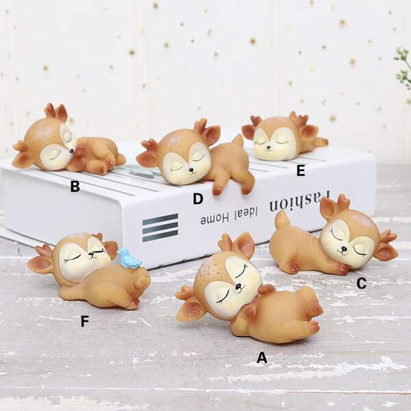 

1pc Cartoon Elk Decorative Object, Multicolor
