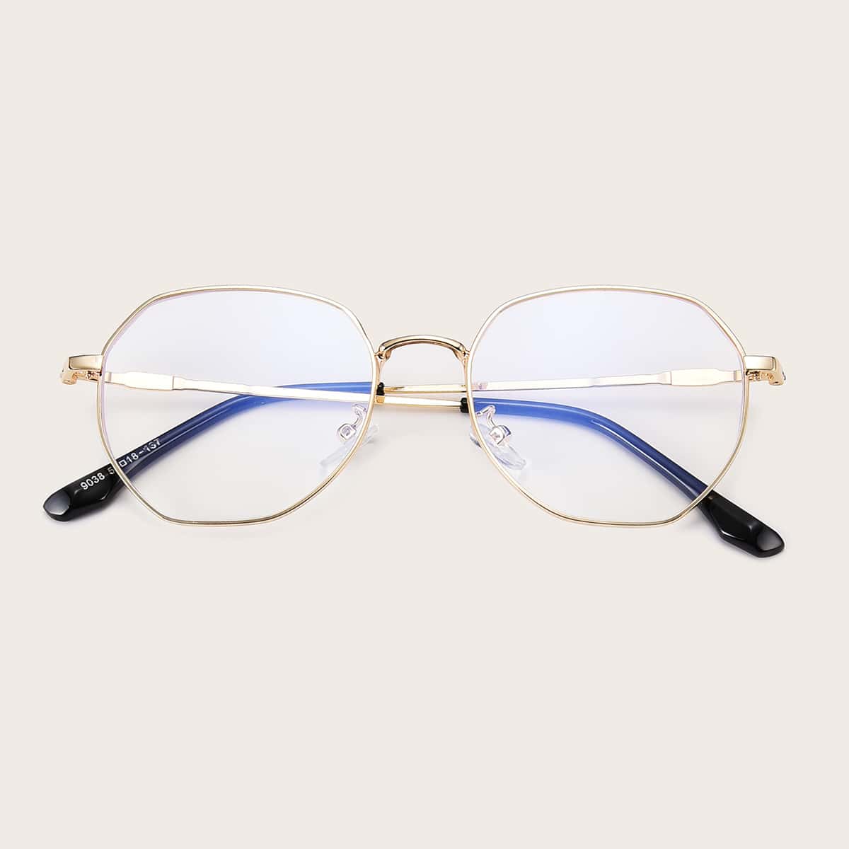 

Metal Frame Glasses With Case, Gold