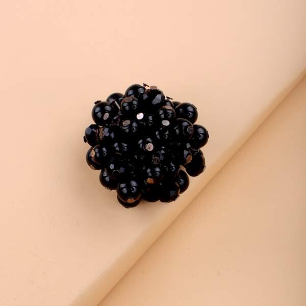 

Beaded Decor Ring, Black