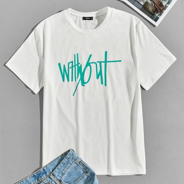 

Men Letter Graphic Tee, White