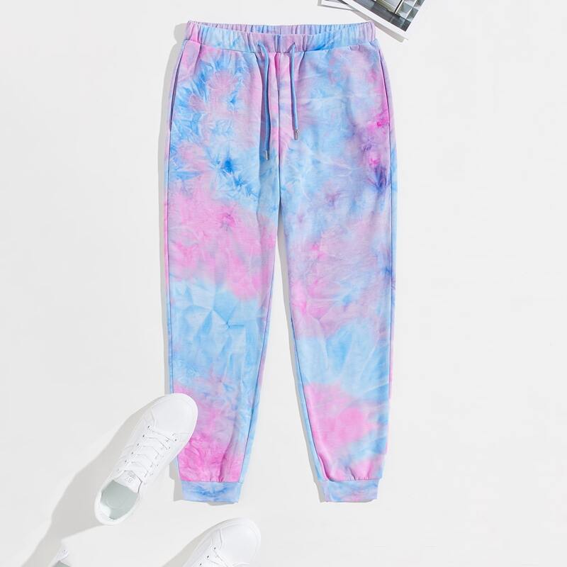 

Guys Drawstring Waist Pocket Tie Dye Sweatpants, Multicolor