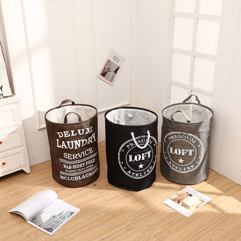 

1pc Letter Graphic Storage Basket, Multicolor