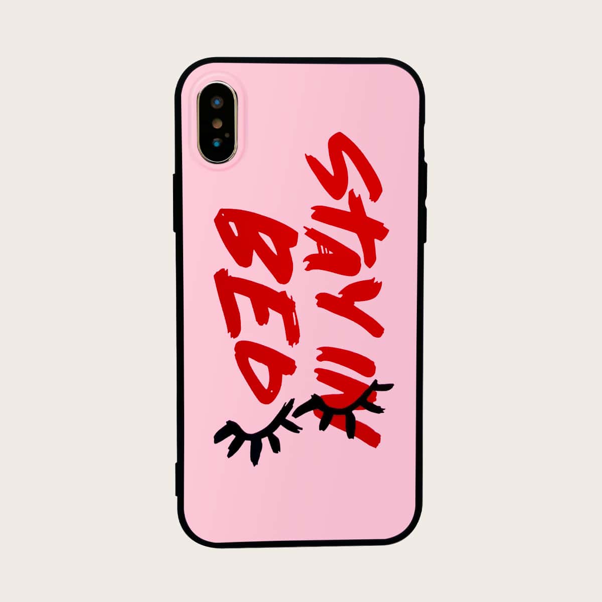 

Slogan Graphic iPhone Case, Pink