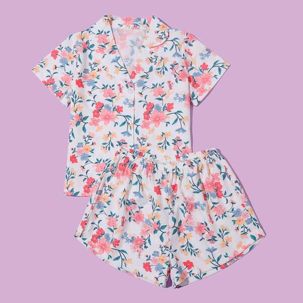 

Girls Allover Floral Print PJ Set, Multicolor