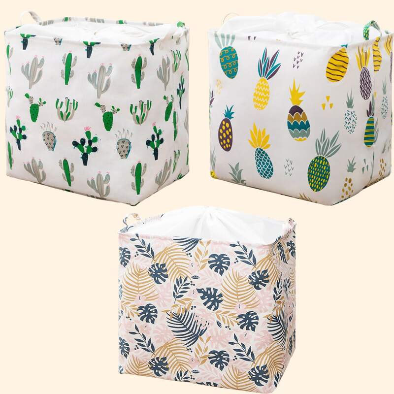 

1pc Plant Print Storage Basket, Multicolor