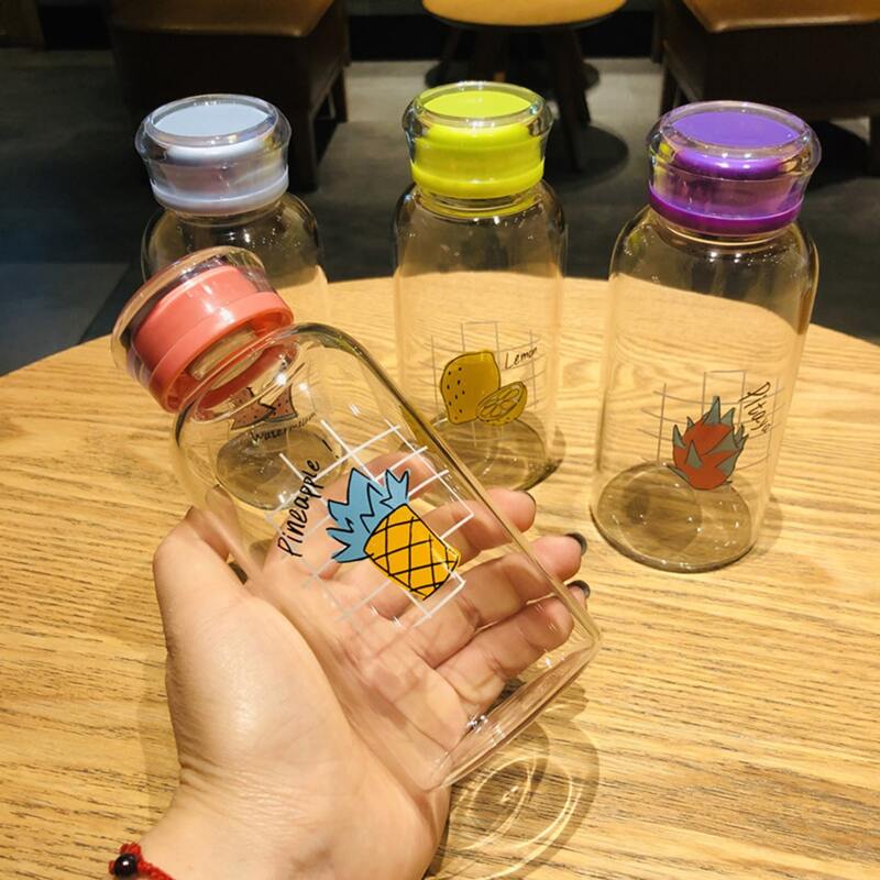 

1pc Cartoon Clear Glass Bottle, Multicolor