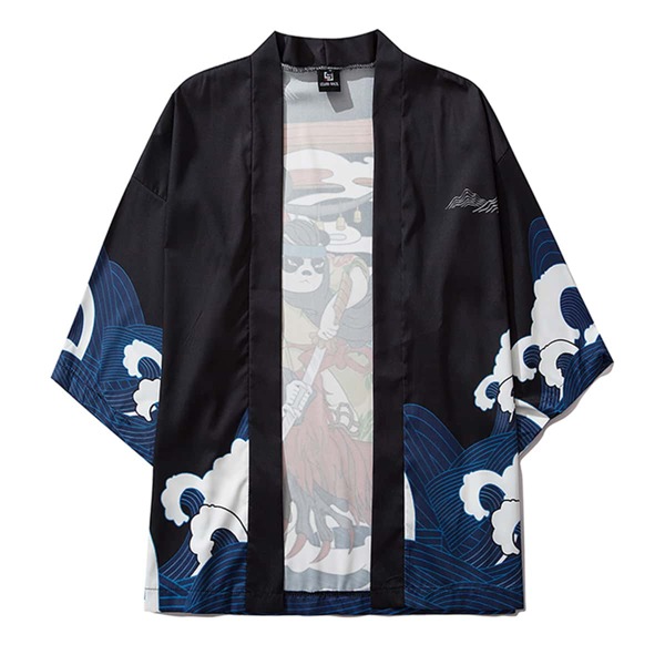 

Men Panda And Sea Print Kimono, Multicolor