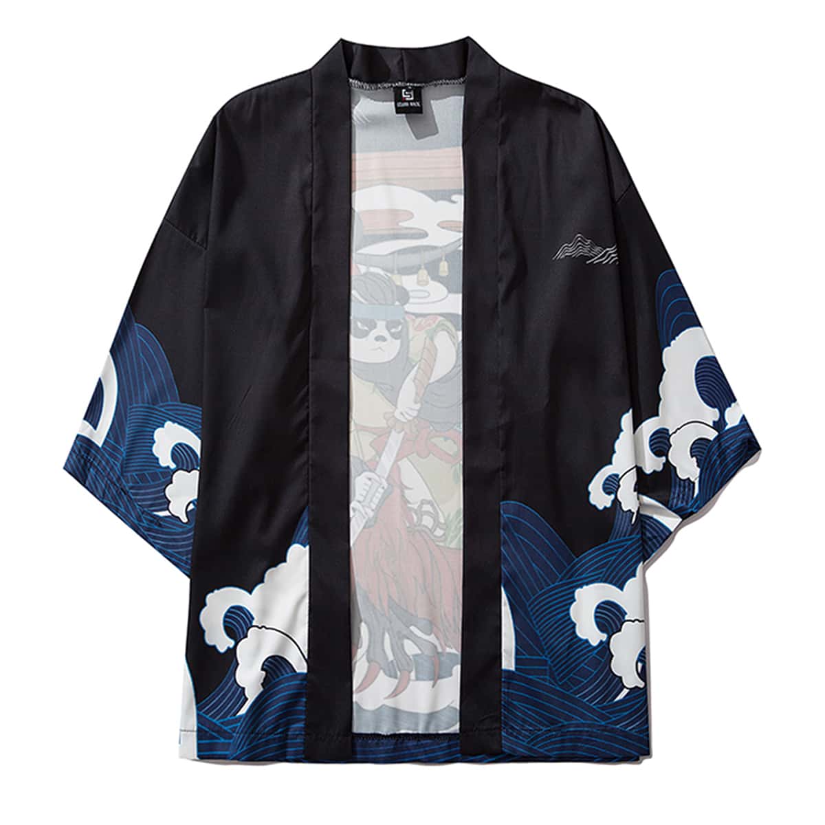 

Guys Panda And Sea Print Kimono, Multicolor