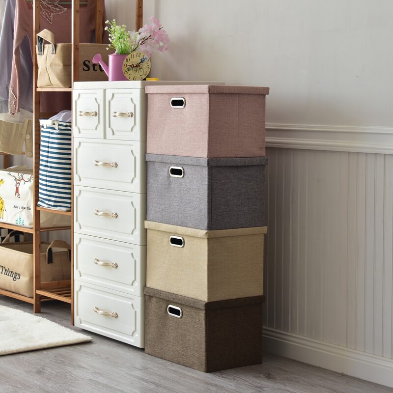 

1pc Solid Storage Basket, Multicolor