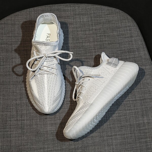 

Lace-up Front Letter Graphic Sneakers, Grey