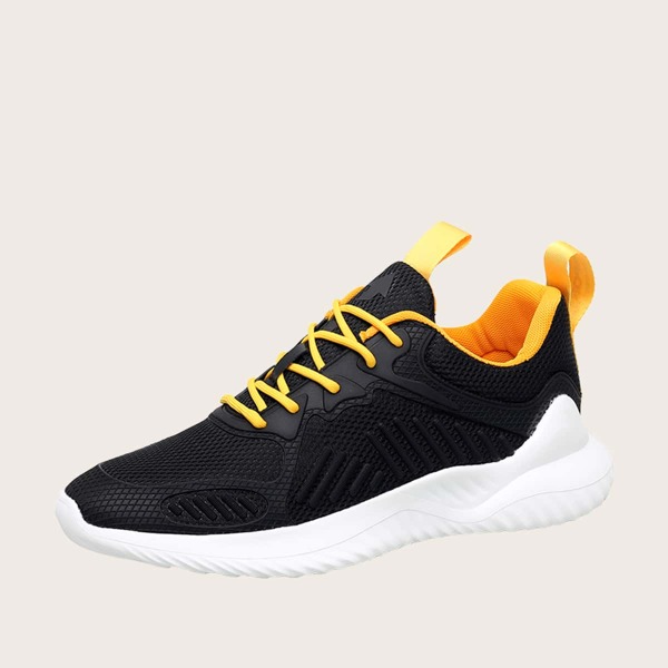 

Men Lace-up Front Sneakers, Black