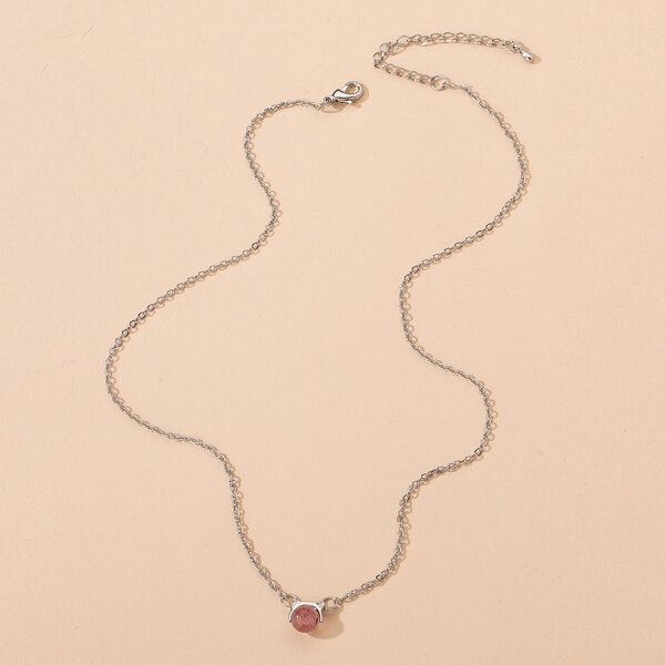 

Cat Decor Necklace, Silver