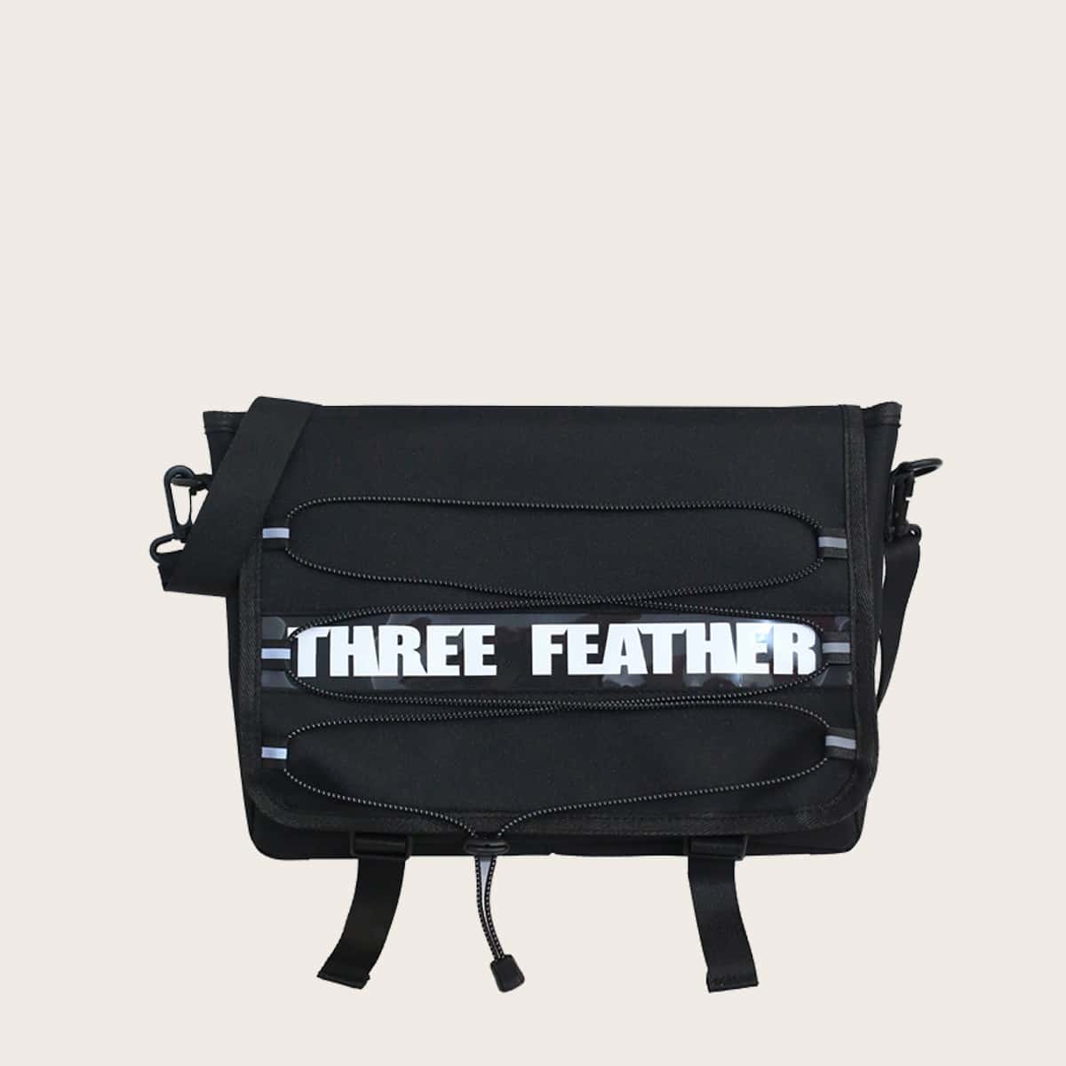

Guys Letter Graphic Crossbody Bag, Black