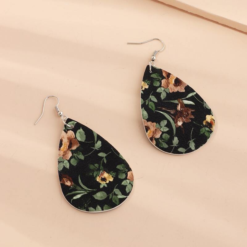 

Floral Pattern Drop Earrings, Multicolor