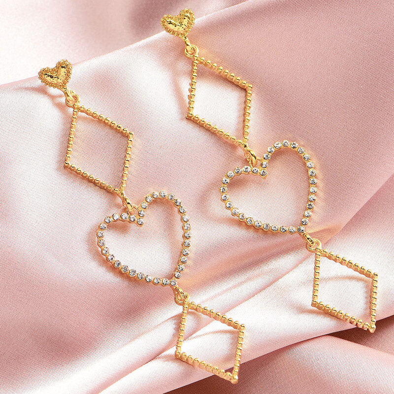 

Geometric Drop Earrings, Gold