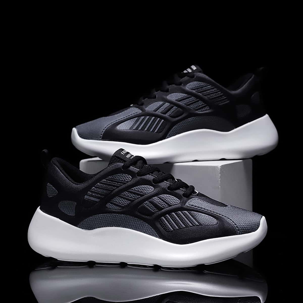 

Guys Lace-up Front Wide Fit Sneakers, Black