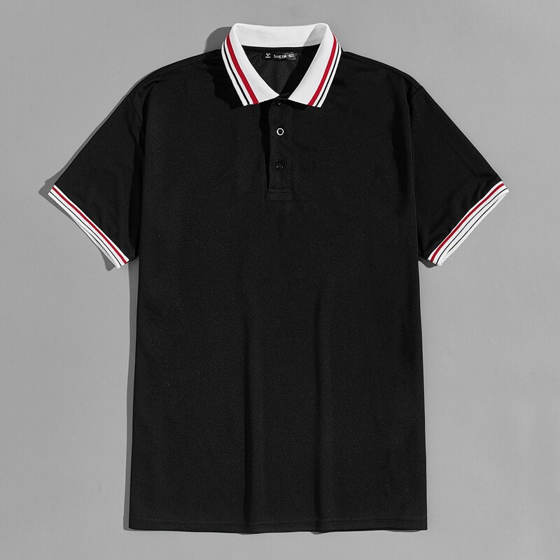 

Guys Contrast Trim Polo Shirt, Black
