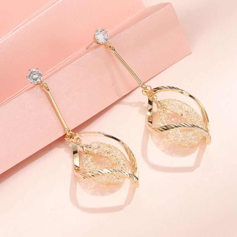 

Geometric Drop Earrings, Gold