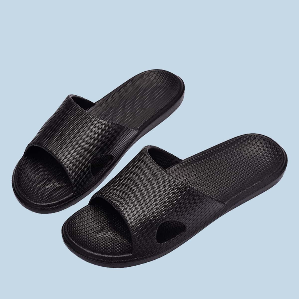 

Open Toe non-slip Sliders, Black