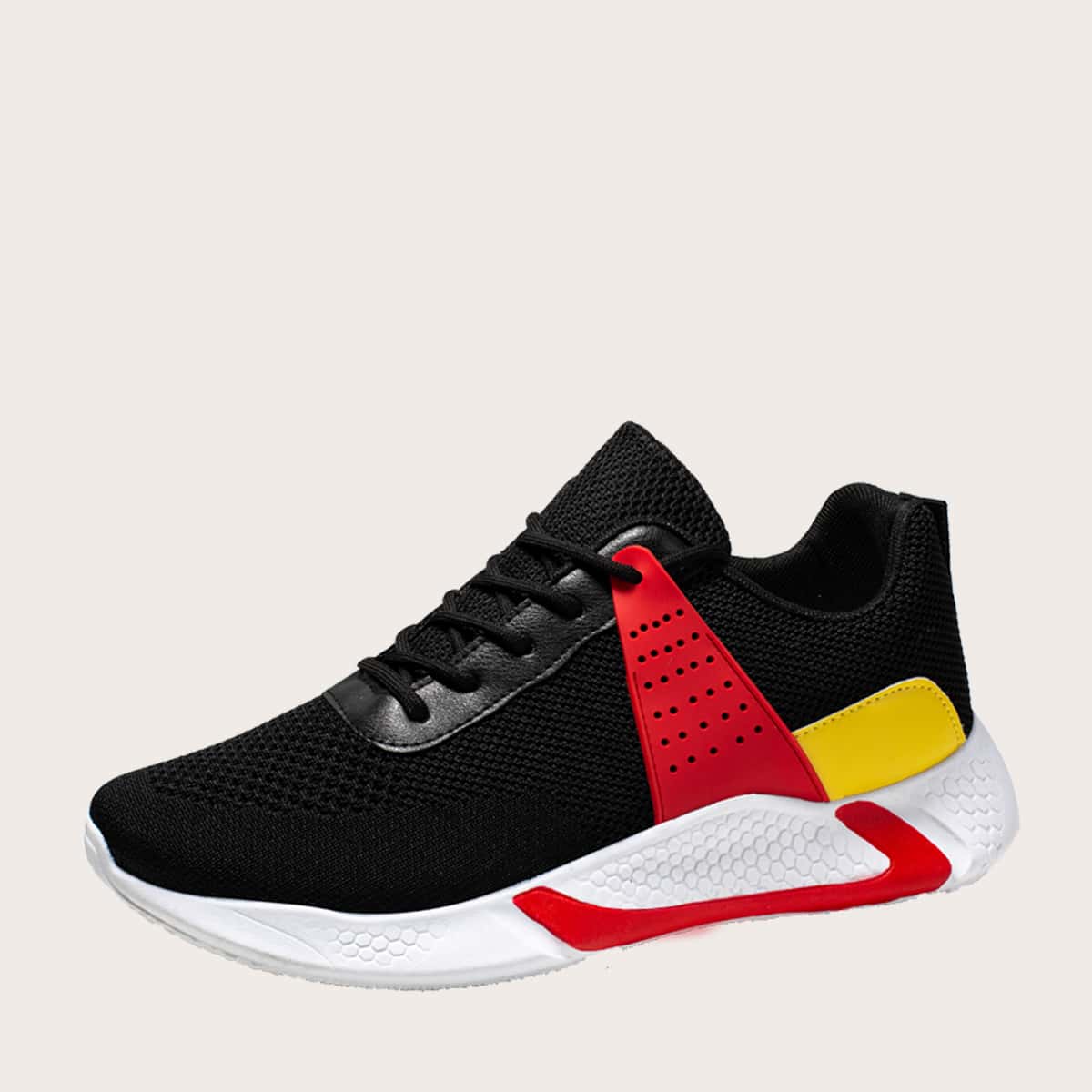 

Guys Lace-up Front Colorblock Sneakers, Black
