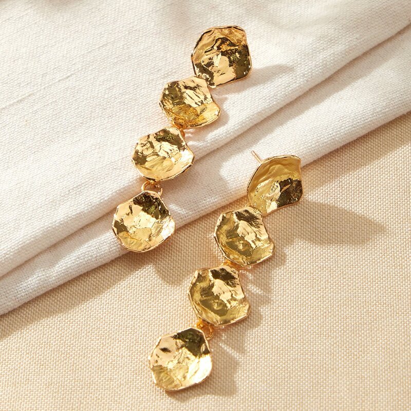 

Geometric Drop Earrings, Gold