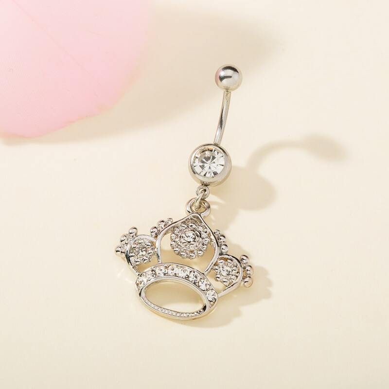 

Crown Belly Ring, Silver