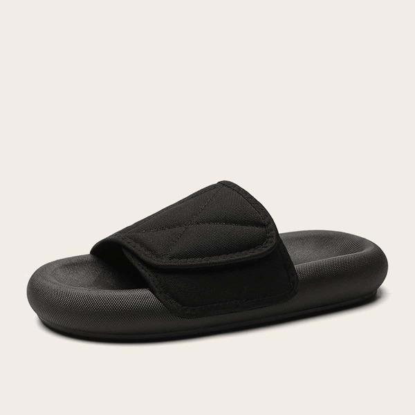 

Men Open Toe Wide Fit Sliders, Black