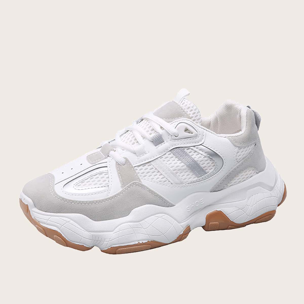 

Guys Lace-up Front Chunky Sneakers, White