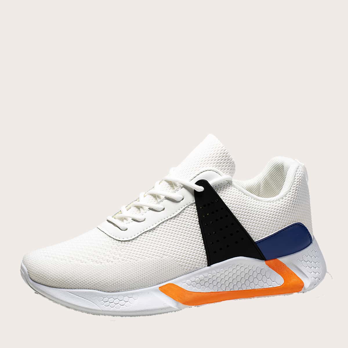 

Guys Lace-up Front Colorblock Sneakers, White