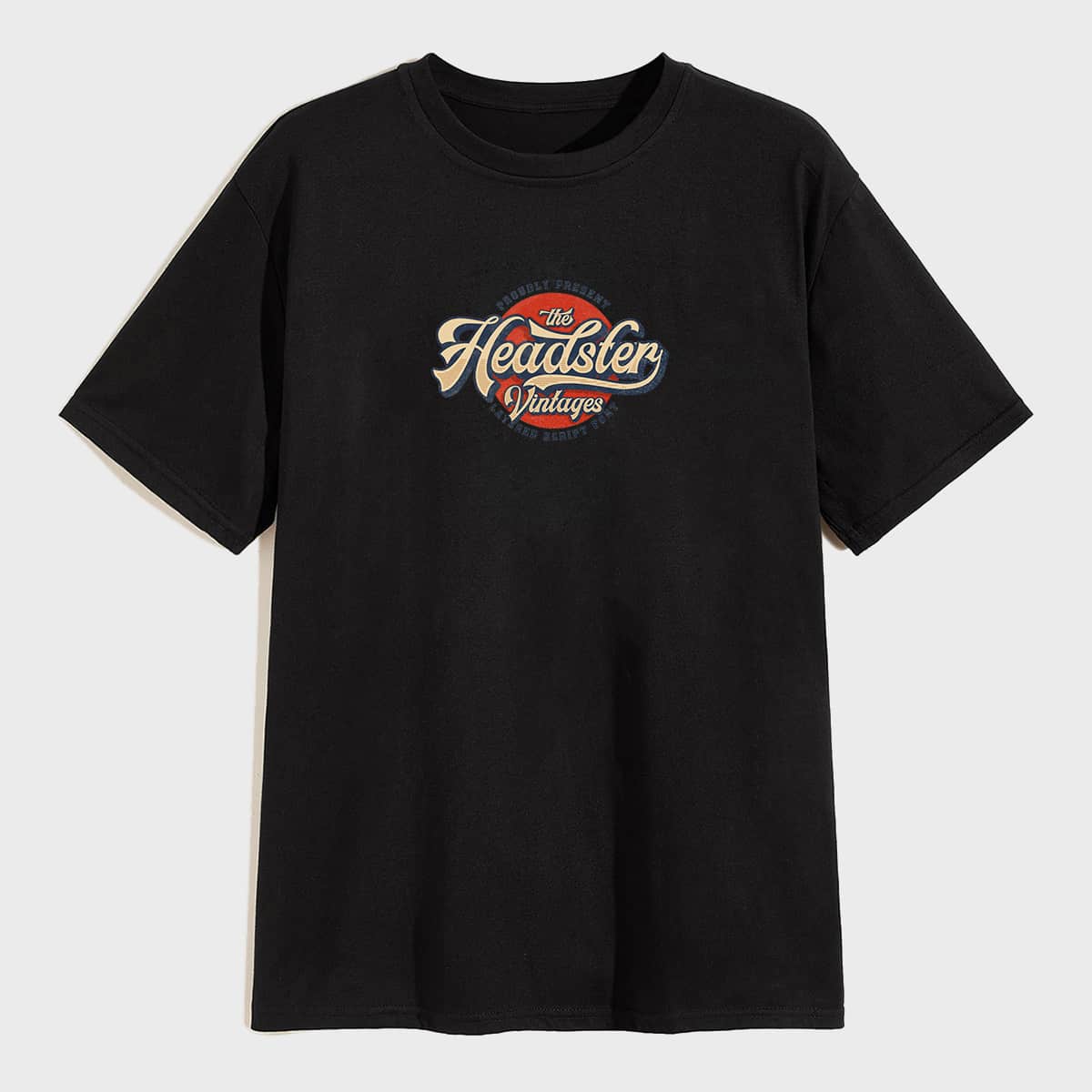 

Guys Slogan Graphic Round Neck Tee, Black