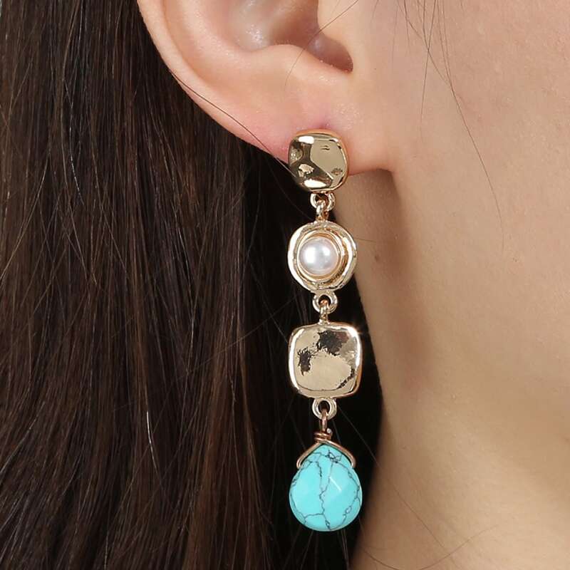 

Turquoise Drop Earrings, Multicolor