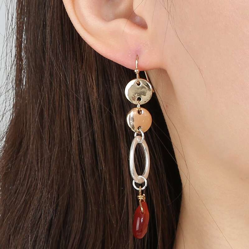 

Natural Stone Drop Earrings, Multicolor