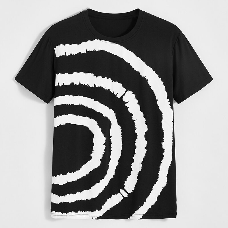 

Guys Geo Graphic Round Neck Tee, Black