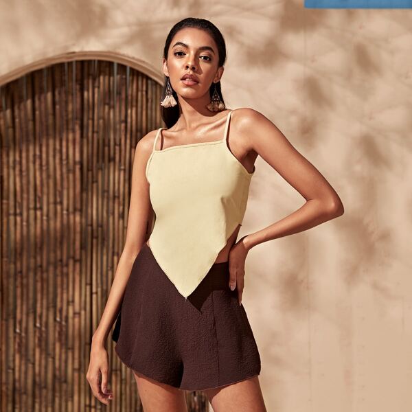

Self-Tie Bandana Cami Top, Beige