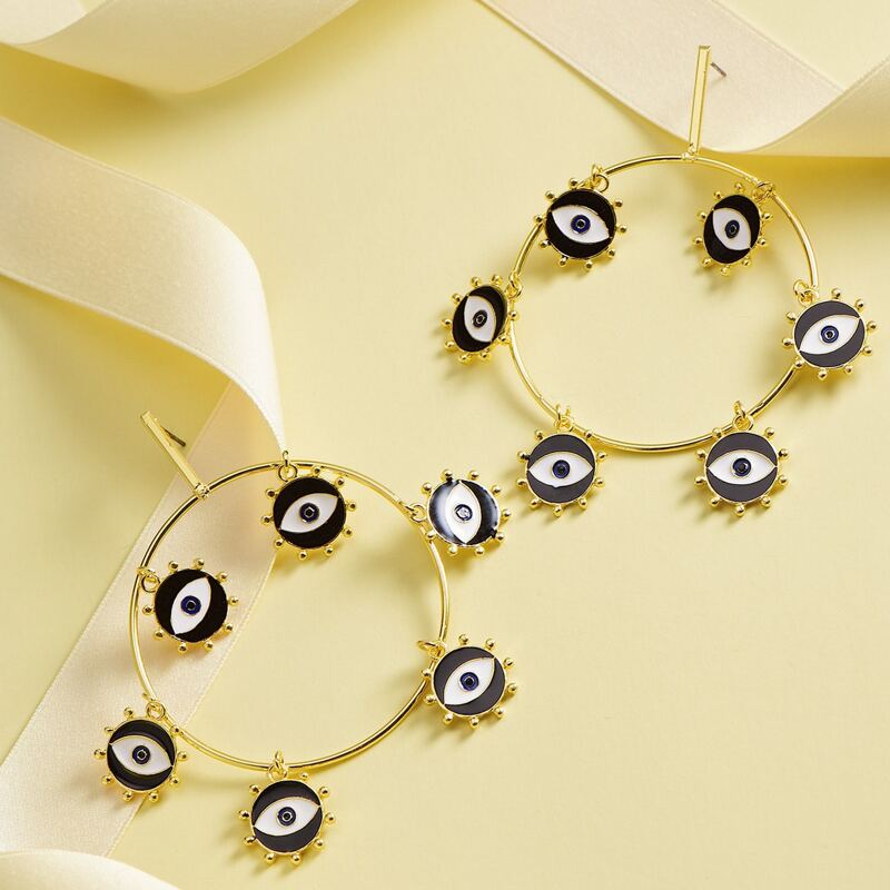 

Eye Decor Drop Earrings, Multicolor