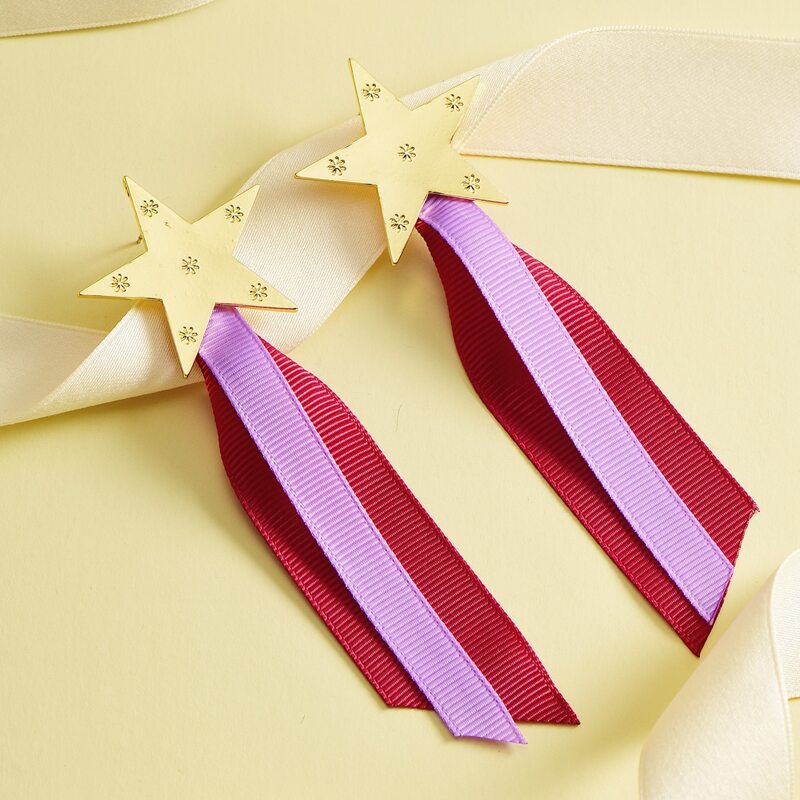 

Star Decor Drop Earrings, Multicolor