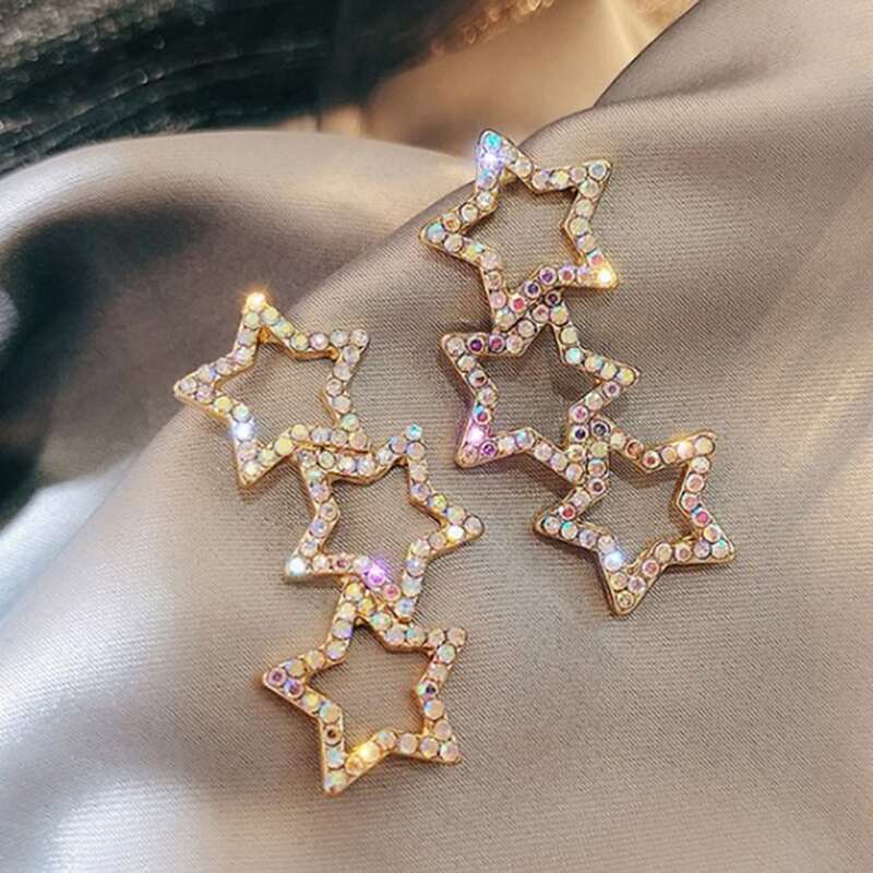 

Star Charm Drop Earrings, Gold